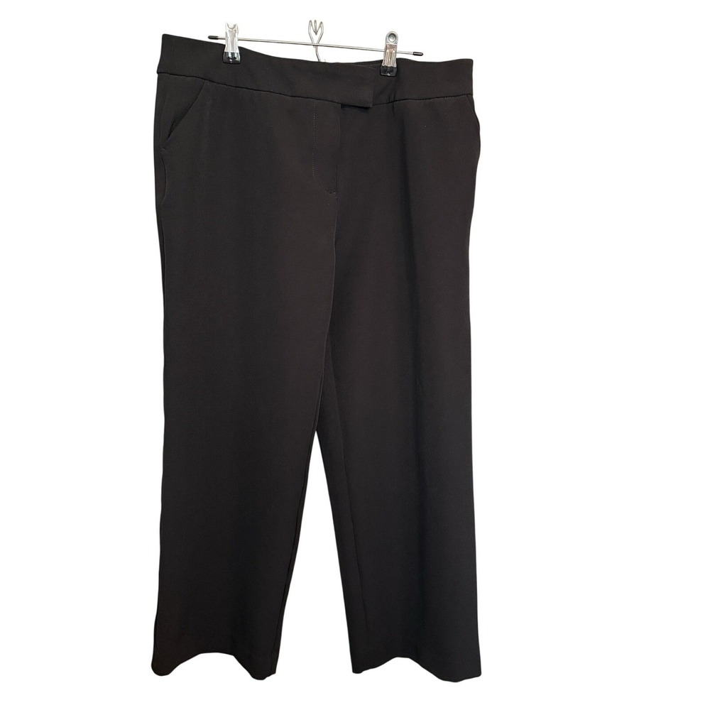 Liz Claiborne Emma Classic Black Crop Pants 12 Office Career Timeless Wide Leg
